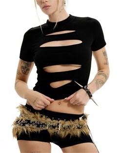 КРОП- ФУТБОЛКА CUT BLACK TW3/1